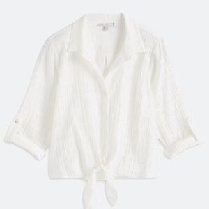 PALE SKY SHANNA TIE FRONT BLOUSE